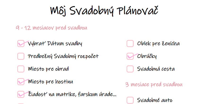 Môj Online Svadobný Plánovač